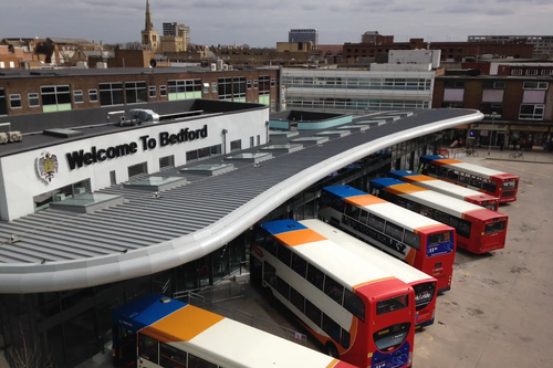 The new Bedford Bus Station in operation
