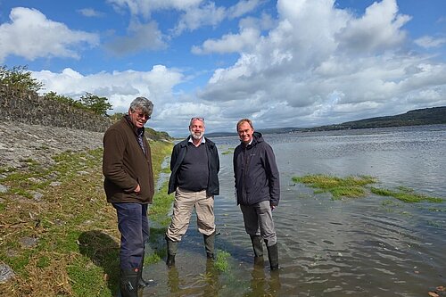 Tim with farmers in Meathop