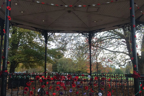Poppies on the Mill Meadows Bandstand