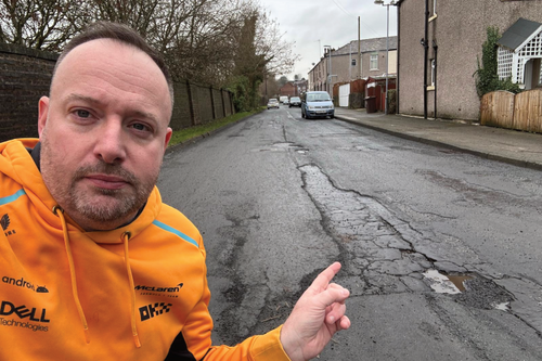 Andy Lord and a pothole