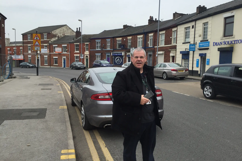 Rochdale Council Leader with his illegally parked car