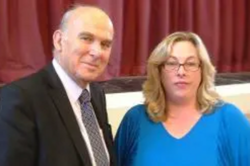 Tania Exley-Moore and Vince Cable
