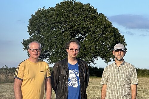 Frampton Cotterell councillors Jon Lean, Tristan Clark and David Goodwin on the land east of Roundways