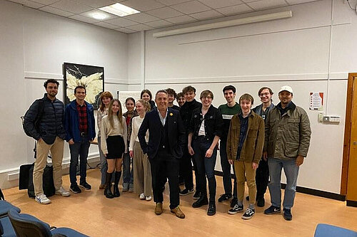 A group of Edinburgh University Young Liberals with party leader Alex Cole Hamilton