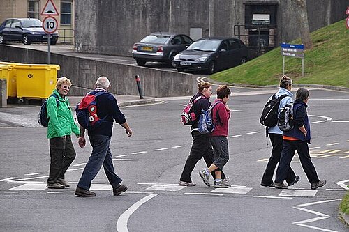 Children crossing road