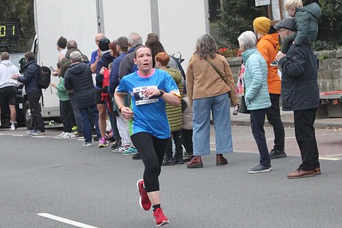 Helen Morgan MP running the Oswestry 10k in October 2025