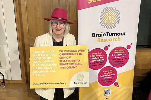 Beatrice Wishart MSP attending Wear a Hat Day 2025