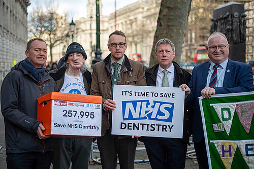 Tim with campaigners and MPs outside Downing Street