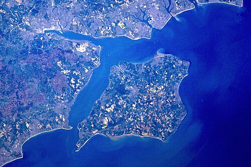 Satellite image of the Solent