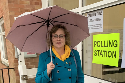 Jo Waltham at Polling Station