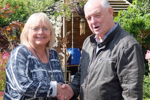 Debbie Newall welcomed to the Lib Dems by Councillor Roger Hayes