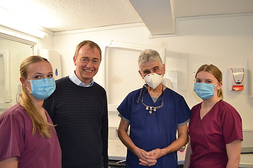 Tim with a dentist