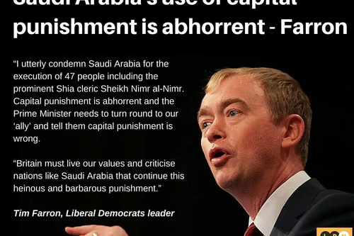 Tim Farron - Saudia Arabia