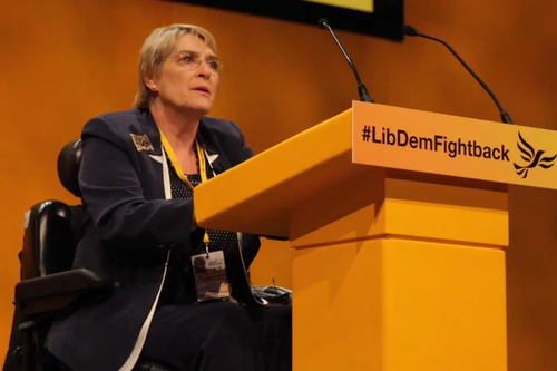 Party President Sal Brinton speaking on the Trans and Intersex Health motion in Bournemouth, 2015