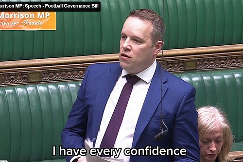 Tom Morrison MP Speech for Football Governance Bill