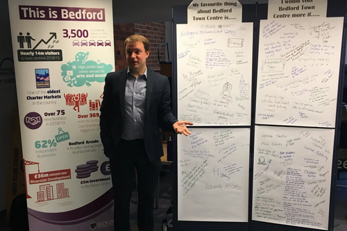 Councillor Henry Vann at Bedford's Town Centre Consultation