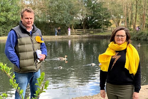 Richard Streatfeild with Sevenoaks Councillor Claire