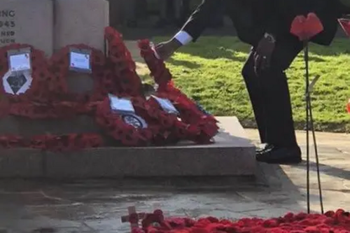 Ukonu Obasi pays his respects on Remembrance Sunday service in Gravesend