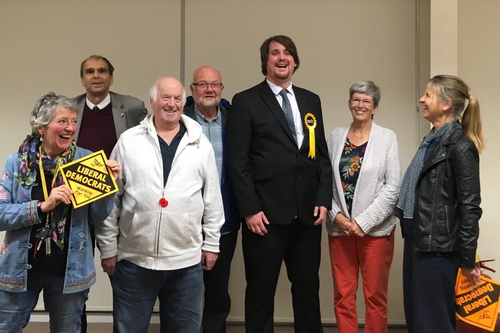 Matt Severn with councillors