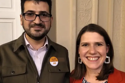 Cllr Ali Avaei and Jo Swinson