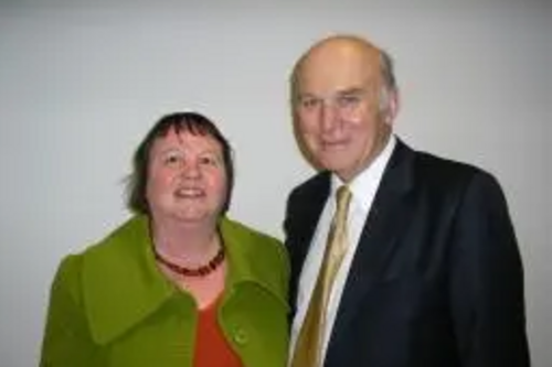 Jacquie Bell with Vince Cable MP