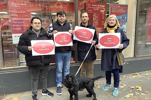 Lib Dem Activists in front of Mount Pleasant Post Office