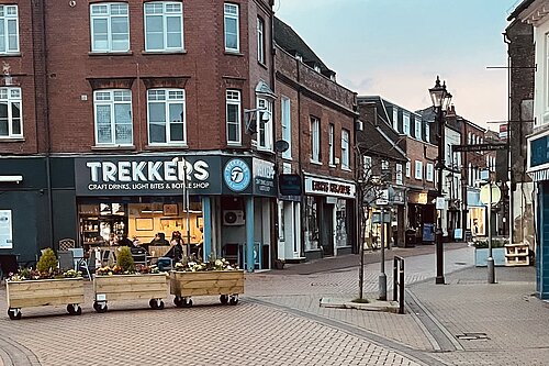 Chesham High Street from the Clock Tower looking towards The Broadway