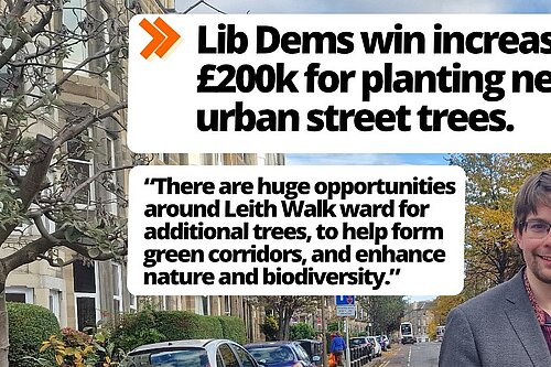 "Lib Dems win increased £200k for planting new urban street trees"