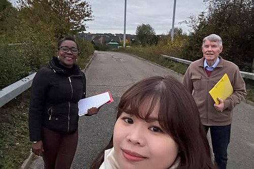 Wing Tsang, Sam Crooks and Nana Oguntola on M1 Bridge