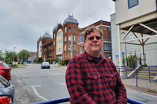 Arran Angus outside Whipps Cross Hospital