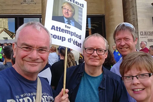 Rebecca Trimnell and Lib Dem campaigns protest against suspension of Parliament
