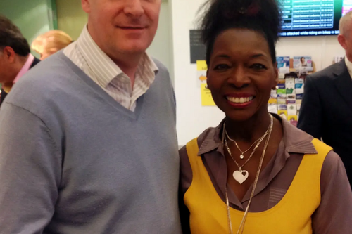 David Goodall with Floella Benjamin