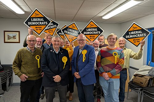 Liberal Democrats' winning team in Kenn Valley by-election Liberal Democrats' winning team in Kenn Valley by-election
