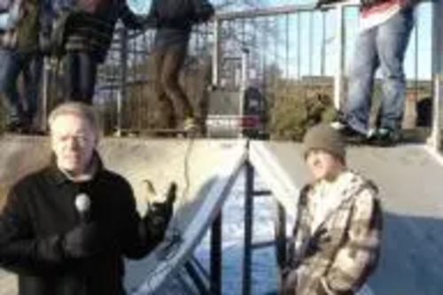 Stephen Robinson standing next to the skateramp in Chelmsford's central park