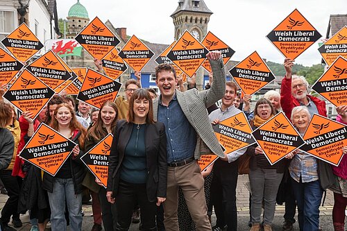 Jane Dodds surrounded by Lib Dems