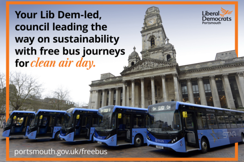 Your Lib Dem-led, council leading the way on sustainability with free bus journeys for clean air day