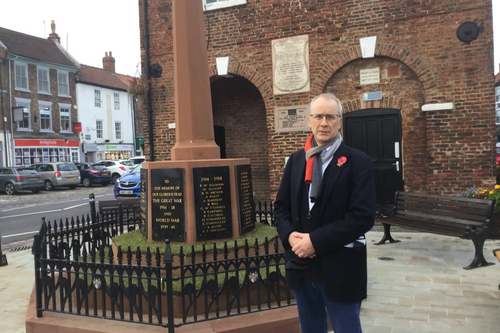 Brendan Devlin in Yarm before Remembrance Sunday