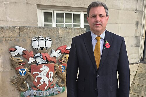 Antony Hook by Kent County Council County Hall sign
