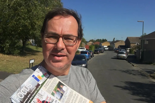 David Inglesfield leafleting