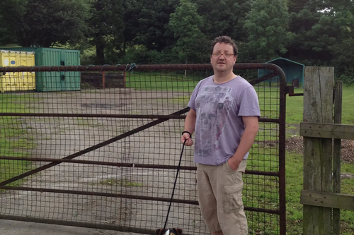 Councillor Andy Kelly and his dog Archie