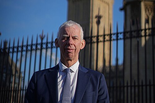 John in front of Parliament