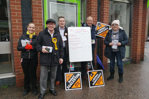 Robert Eggleston with the Haywards Heath Liberal Democrat team