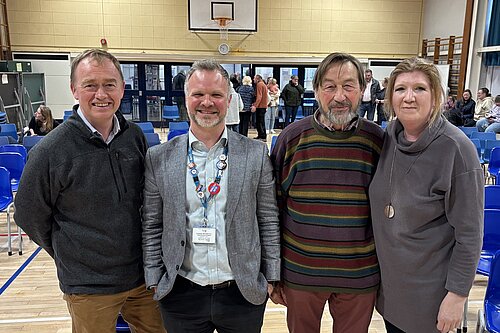 Tim, Dr Andy Knox, Rob Gee, and Tracy Coward