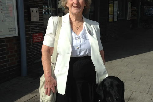 Jill Allen-King outside Chalkwell Railway Station