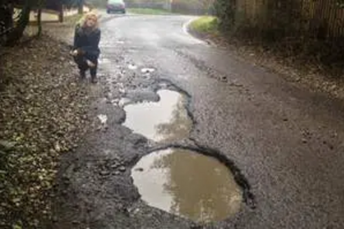 Huge potholes