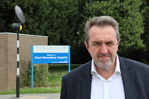 Matthew Green outside a hospital