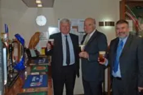 Wells & Young's Vice-Chair Tom Wells, Vince Cable and Dave Hodgson