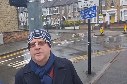 Arran Angus by the water leak on Warren Road