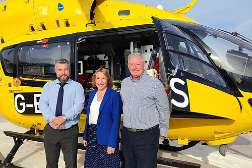 Helen Morgan with the Midlands Air Ambulance