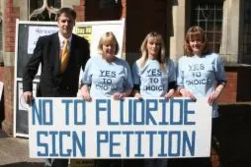 David Goodall with the anti-fluoridation campaign